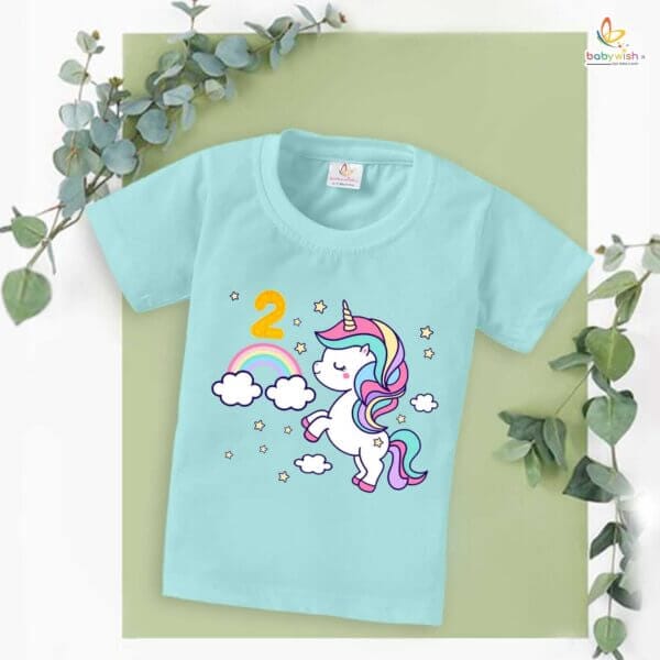 Two Year Birthday Unisex T-Shirt Half Sleeve Round Neck Topwear tee for kids - Image 2