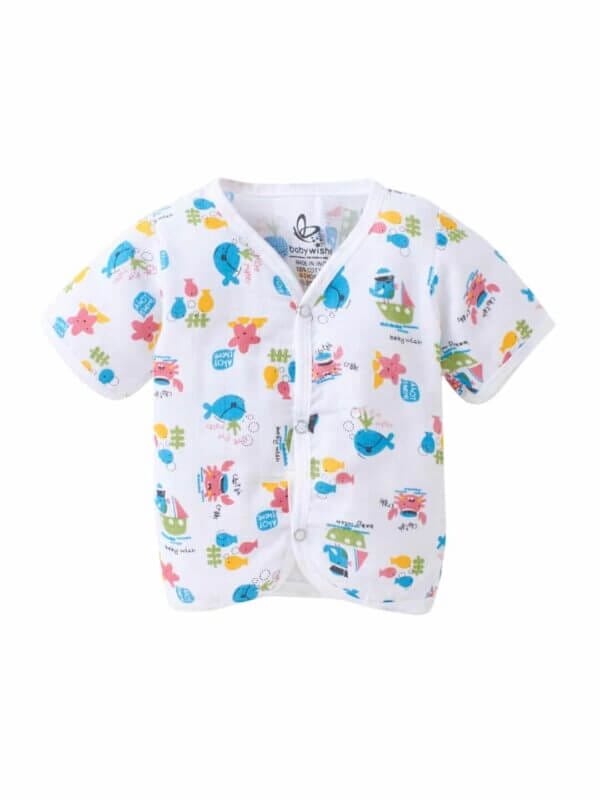 GOTS Certified Organic Muslin Jhabla for Newborn Babies Clothes Ultra Soft Unisex Summer Vest for Infants 3-Pack Gift Set - Image 4