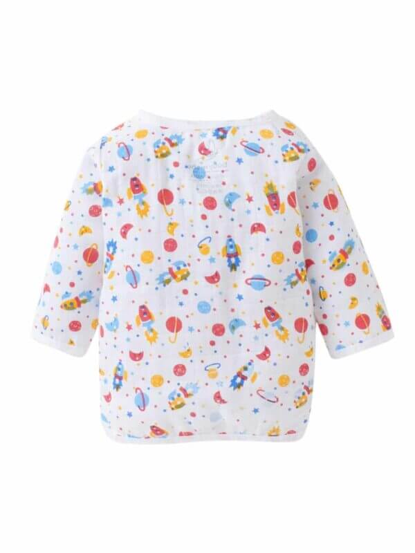 GOTS Certified Organic Muslin Jhabla for Newborn Babies Clothes Ultra Soft Unisex Summer Vest for Infants 3-Pack Gift Set - Image 4