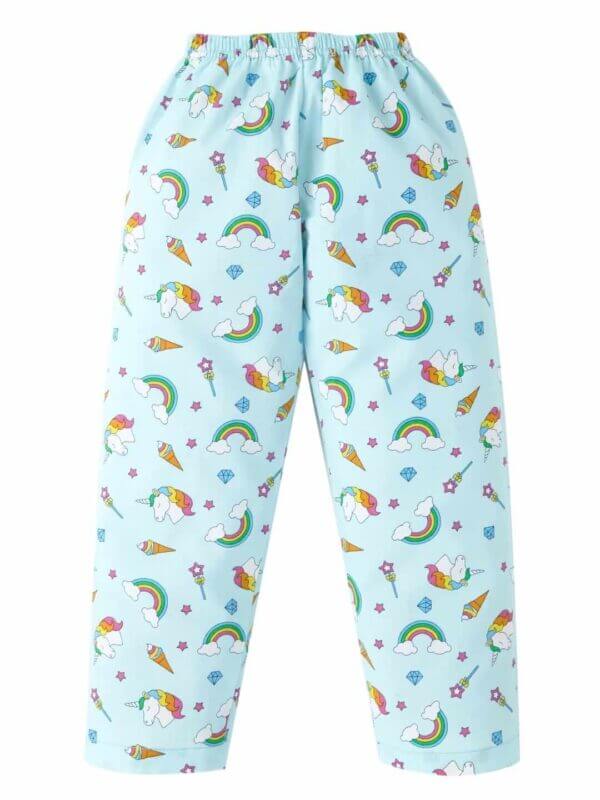 Kids Sleepsuit for Baby Boy’s and Girl’s Topwear and Pajamas Set Long Sleeve Sleepwear Baby Clothing Sets - Light Blue Unicorn Rainbow - Image 5