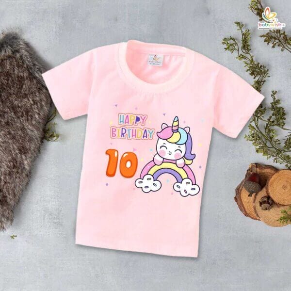 Ten Year Birthday Unisex T-Shirt Half Sleeve Round Neck Topwear tee for kids - Image 3