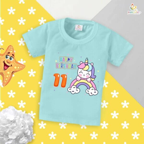 Eleven Year Birthday Unisex T-Shirt Half Sleeve Round Neck Topwear tee for kids - Image 3