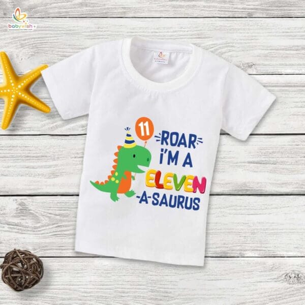 Eleven Year Birthday Unisex T-Shirt Half Sleeve Round Neck Topwear tee for kids - Image 4
