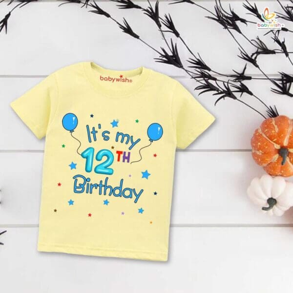 Twelve Year Birthday Unisex T-Shirt Half Sleeve Round Neck Topwear tee for kids - Image 4