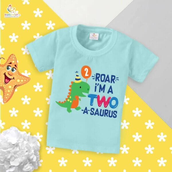 Two Year Birthday Unisex T-Shirt Half Sleeve Round Neck Topwear tee for kids - Image 3