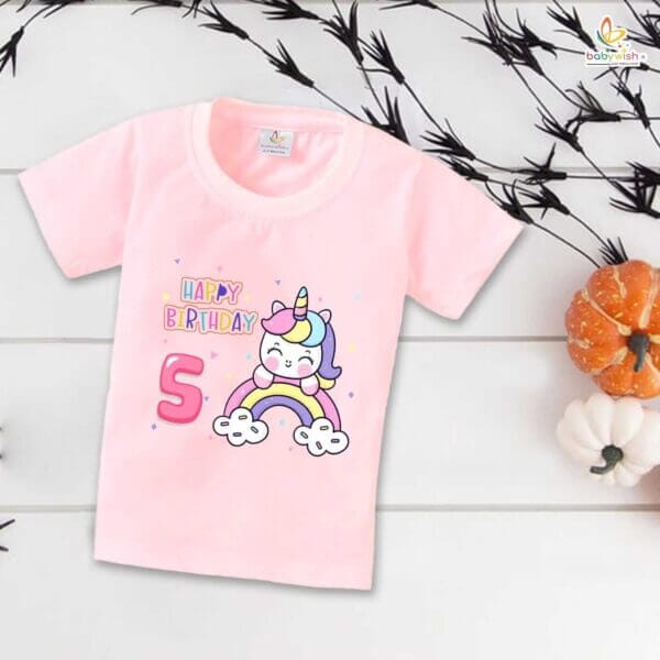 Five Year Birthday Unisex T-Shirt Half Sleeve Round Neck Topwear tee for kids - Image 3