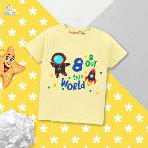 Eight Year Birthday Unisex T-Shirt Half Sleeve Round Neck Topwear tee for kids - Image 4