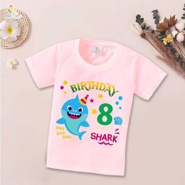 Eight Year Birthday Unisex T-Shirt Half Sleeve Round Neck Topwear tee for kids - Image 3