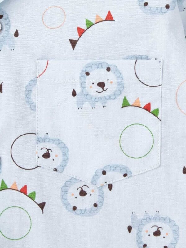 Kids Sleepsuit for Baby Boy’s and Girl’s Topwear and Pajamas Set Long Sleeve Sleepwear Baby Clothing Sets - White Lion Print - Image 5