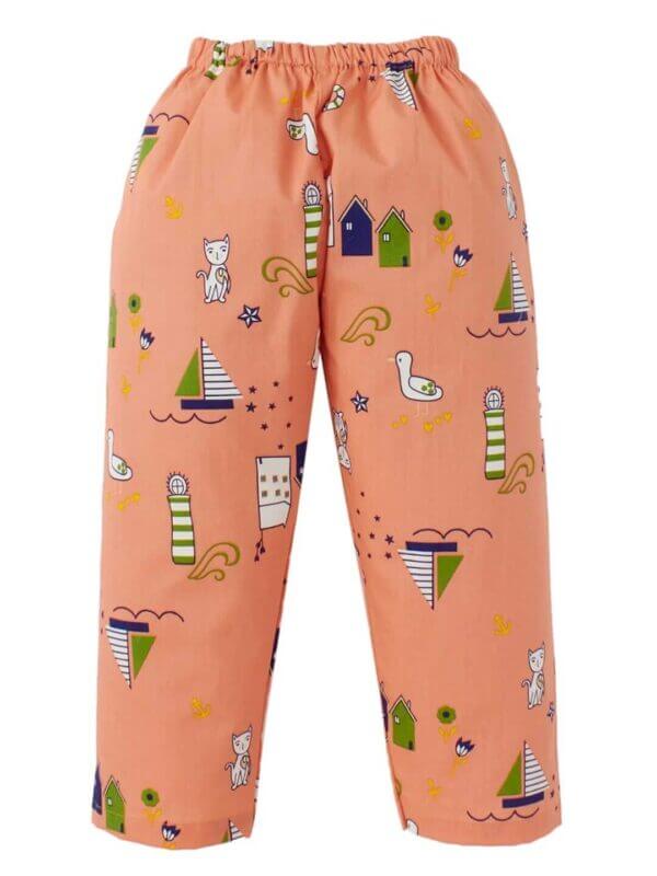 Kids Sleepsuit for Baby Boy’s and Girl’s Topwear and Pajamas Set Long Sleeve Sleepwear Baby Clothing Sets - Peach Swan Print - Image 5