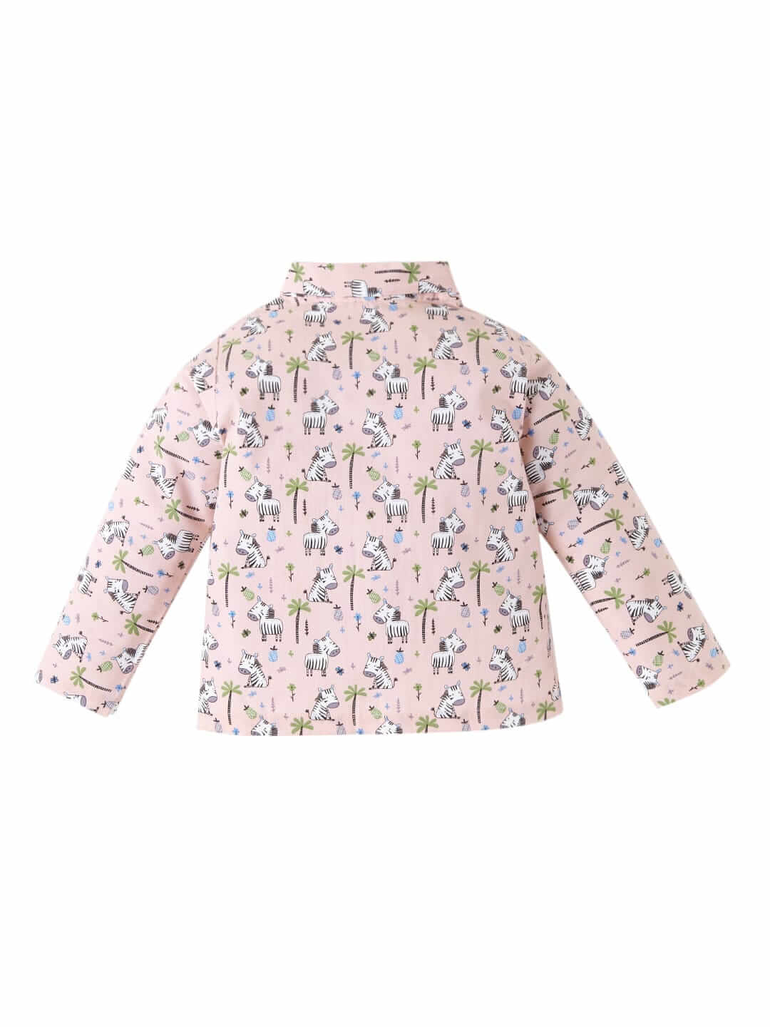 Kids Sleepsuit for Baby Boys and Girls Long Sleeve Topwear and Pajamas Set Baby Clothing Sleepwear Set Peach Zebra Print Perfect for Newborns and Toddlers - Image 3