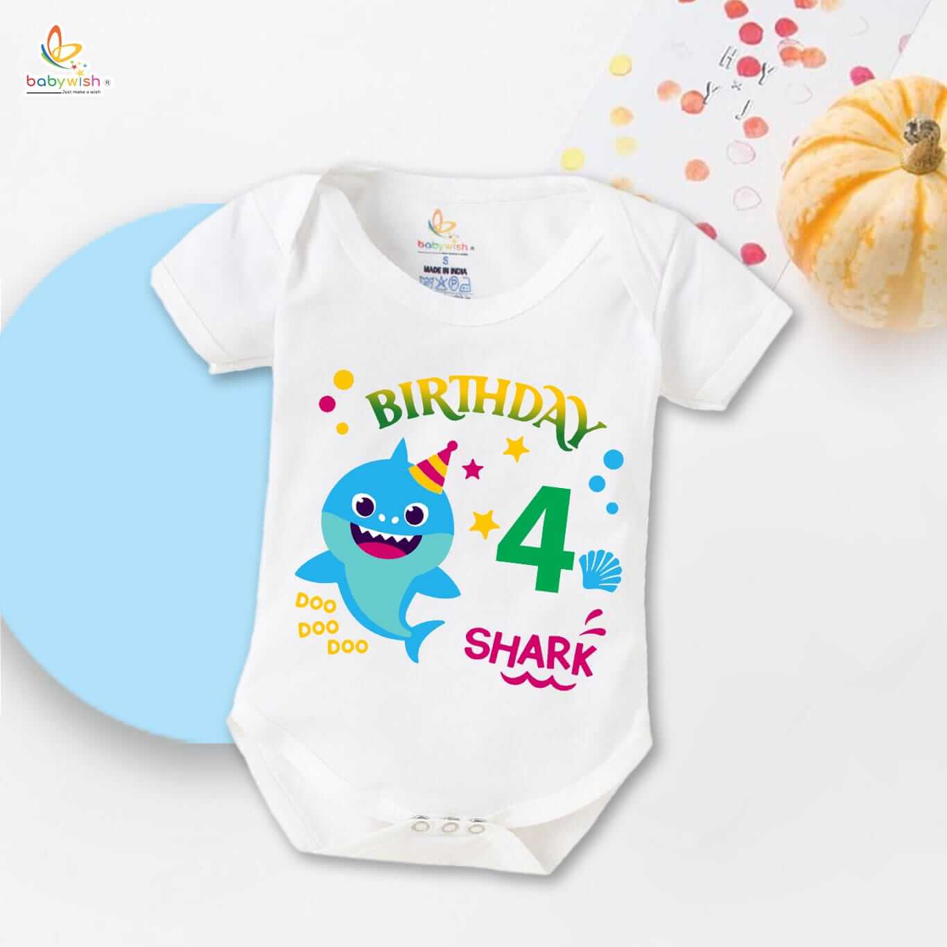 Four month unisex baby romper half sleeve round neck onesie