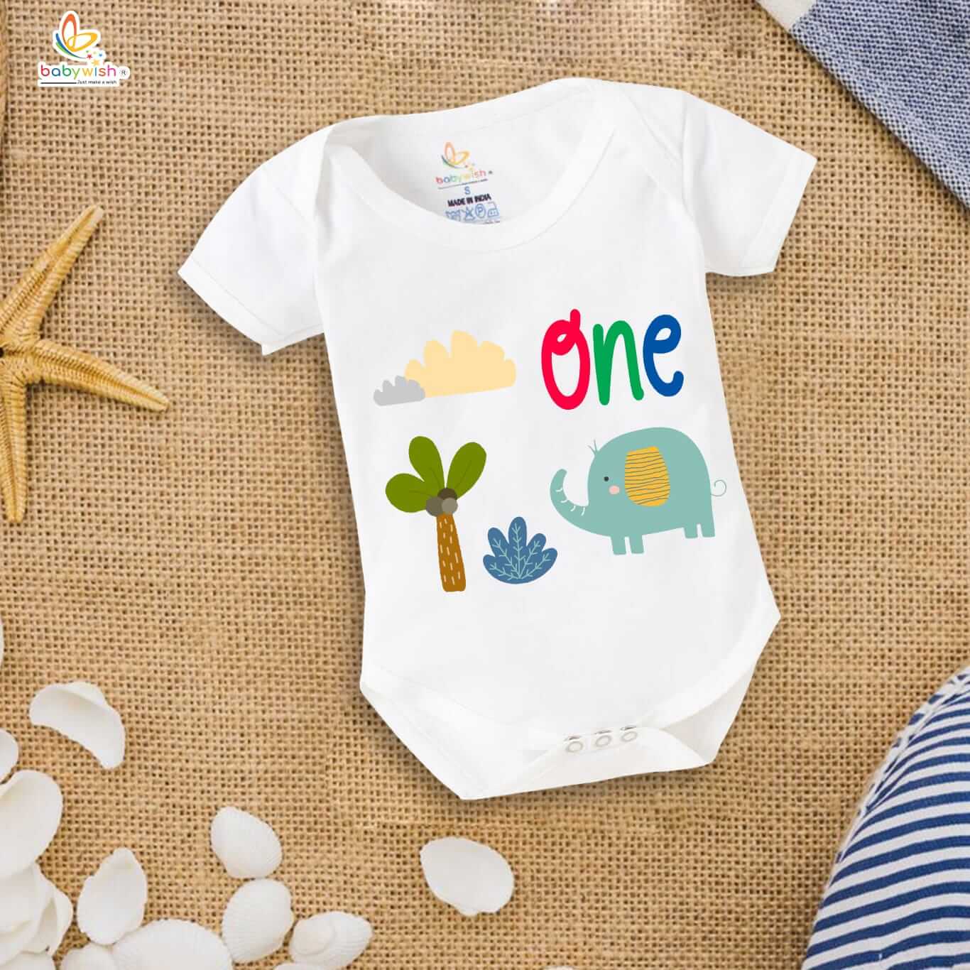 One Month Baby Romper | Unisex Newborn Half Sleeve Onesie | Soft Cotton Round Neck Infant Bodysuit Outfit for Baby Boys & Girls Comfortable Daily Wear