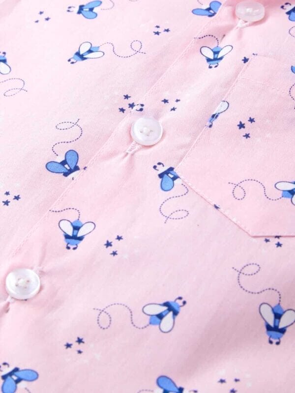 Kids Sleepsuit for Baby Boy’s and Girl’s Topwear and Pajamas Set Long Sleeve Sleepwear Baby Clothing Sets - Peach Butterfly Print - Image 4