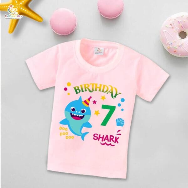 Seven Year Birthday Unisex T-Shirt Half Sleeve Round Neck Topwear tee for kids - Image 3