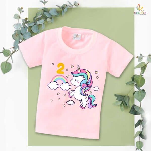 Two Year Birthday Unisex T-Shirt Half Sleeve Round Neck Topwear tee for kids - Image 3
