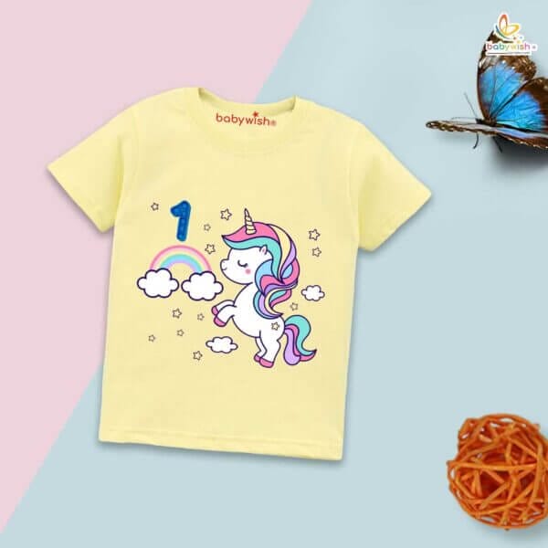 One Year Birthday Unisex T-Shirt Half Sleeve Round Neck Topwear tee for kids - Image 4