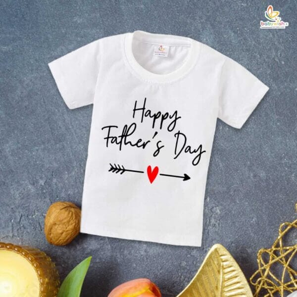 Happy Fathers Day T-Shirt for Kids – Unisex Half Sleeve Topwear for Boys & Girls | Cute Father’s Day Gift Idea from Baby or Toddler | Babywish - Image 2