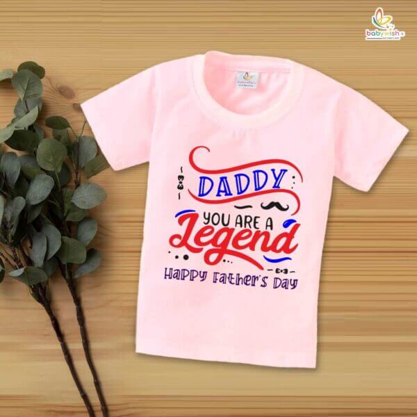 Daddy You Are A Legend – Fathers Day T-Shirt for Boys & Girls | Unisex Half Sleeve Topwear Gift for Kids to Celebrate Dad | Babywish - Image 2