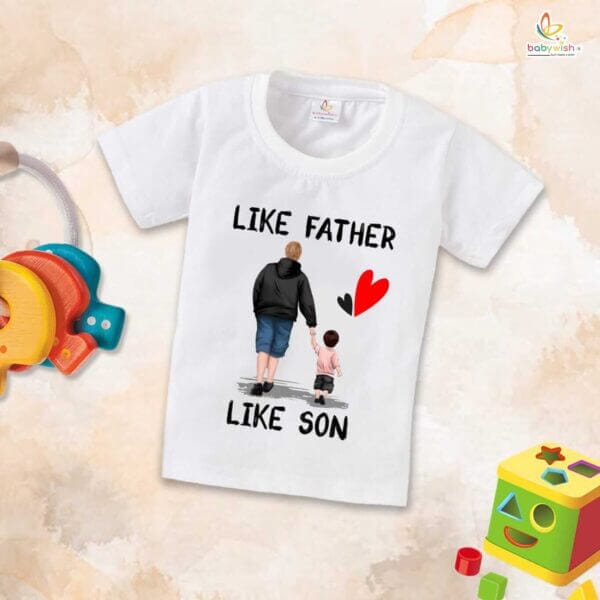 Father's Day Special T-Shirt for Boy’s and Girl’s Half Sleeve Topwear for Unisex Kids | Like Father Like Son | - Image 3