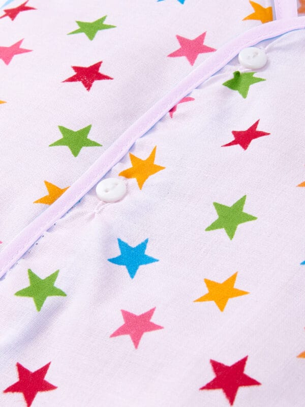 Front-Open Sleeveless Cotton Baby Vests with Star Print