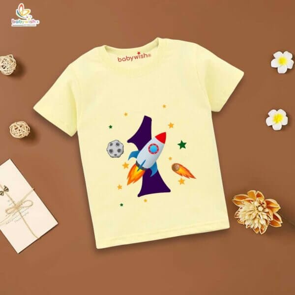 One Year Birthday Unisex T-Shirt Half Sleeve Round Neck Topwear tee for kids - Image 4