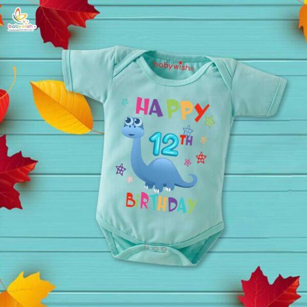 Twelve month unisex baby romper half sleeve round neck onesie - Image 3