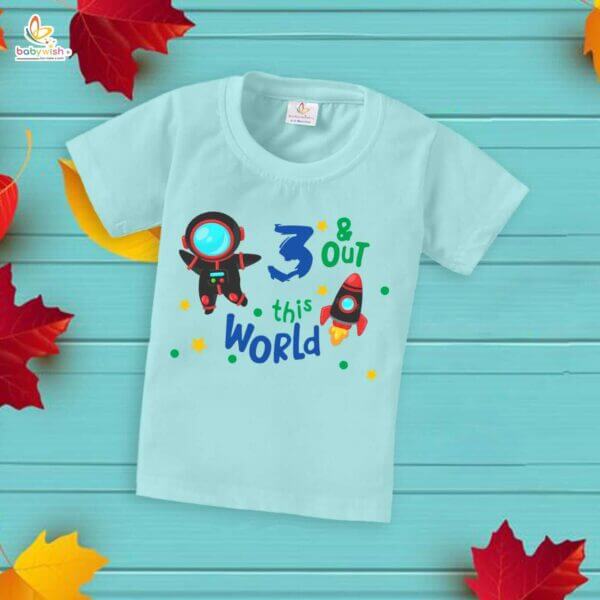 Three Year Birthday Unisex T-Shirt Half Sleeve Round Neck Topwear tee for kids - Image 3
