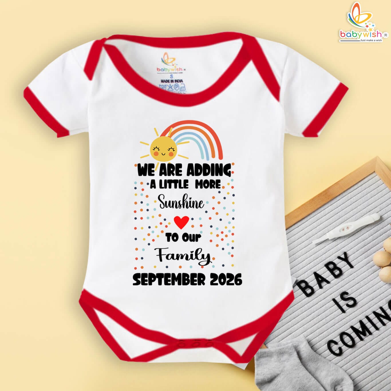 Adorable Pregnancy Announcement Baby Romper | Soft Cotton Unisex Newborn Bodysuit | Cute “Coming Soon” Baby Reveal Outfit for Expecting Moms | Perfect Gift for Photoshoot | Babywish