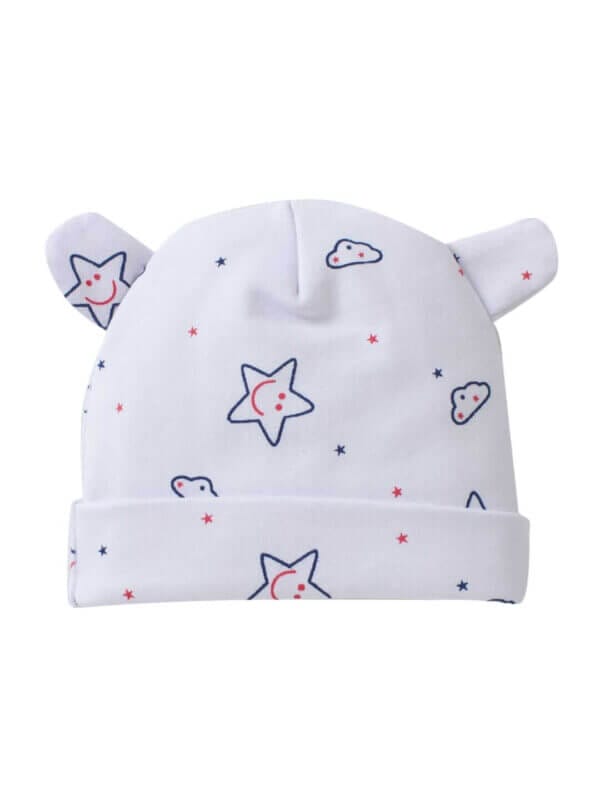 Baby caps for Newborn Fancy knitted Beanies Kids White Ear Bear Hat for Infants 0 - 6 Months baby - Image 2