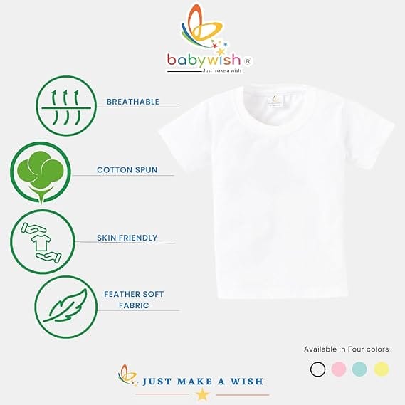 My First Eid Kids T-Shirt – Soft Cotton Eid Mubarak Outfit for Baby & Kids | unisex-kids-eid-tshirt-festive-print-babywish | Lemon, Pink, Sea Green, White | Babywish - Image 16