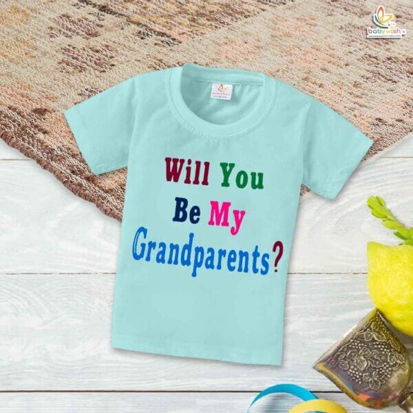 Will You Be My Grandparents? – Heartwarming Grandpa T-shirt | Pregnancy Reveal Gift for Grandparents | Babywish - Image 2
