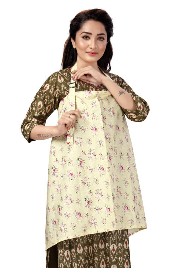 Nursing covers for Mother Breathable feeding cover for Breastfeeding 360° Coverage Protection Cover - Yellow Iris Floral - Image 3