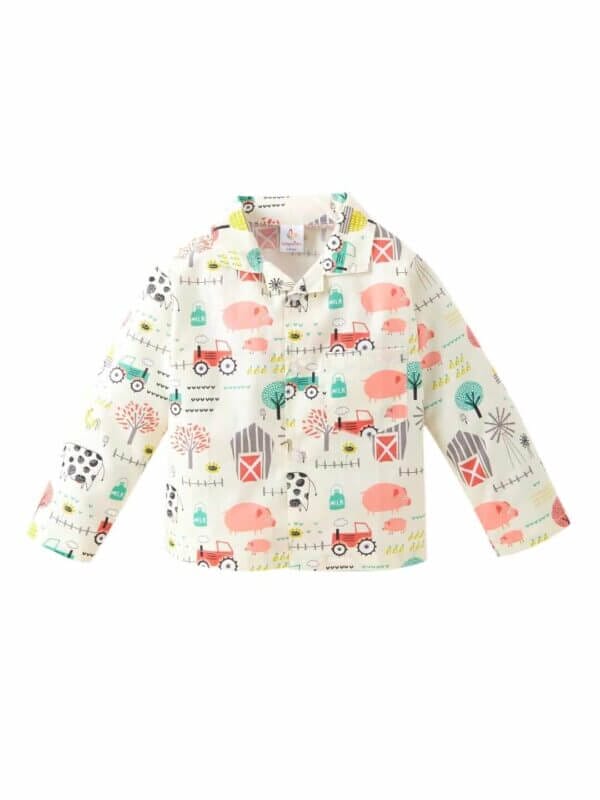 Kids Sleepsuit for Baby Boy’s and Girl’s Topwear and Pajamas Set Long Sleeve Sleepwear Baby Clothing Sets - Yellow Tree Print - Image 2